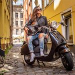 girl sunglasses wearing leather jacket ripped